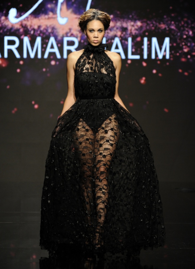 LOS ANGELES, CA - OCTOBER 09: A model walks the runway wearing Marmar Halim at Art Hearts Fashion Los Angeles Fashion Week presented by AIDS Healthcare Foundation on October 9, 2016 in Los Angeles, California. (Photo by Arun Nevader/Getty Images for Art Hearts Fashion)